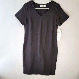 Woman with Control V Neck Slimming Shaping Dark Gray Dress NWT Size Small